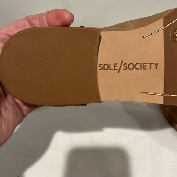 NWOT Sole Society Leather Birty Open Toe Shoe Size 7 1/2. - Picture 3 of 9